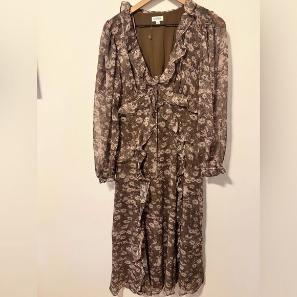 SALE! - Storia Floral Midi Dress Large - Picture 2 of 7